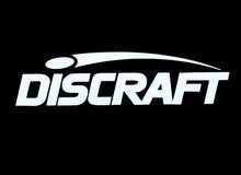 Discraft logo in bold white italic lettering with a stylized swoosh above the text