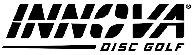 Innova Disc Golf logo in bold black stylised lettering with a registered trademark symbol and underline
