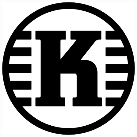 Kastaplast black circular logo with bold stylized lettering and horizontal stripe details inside the border