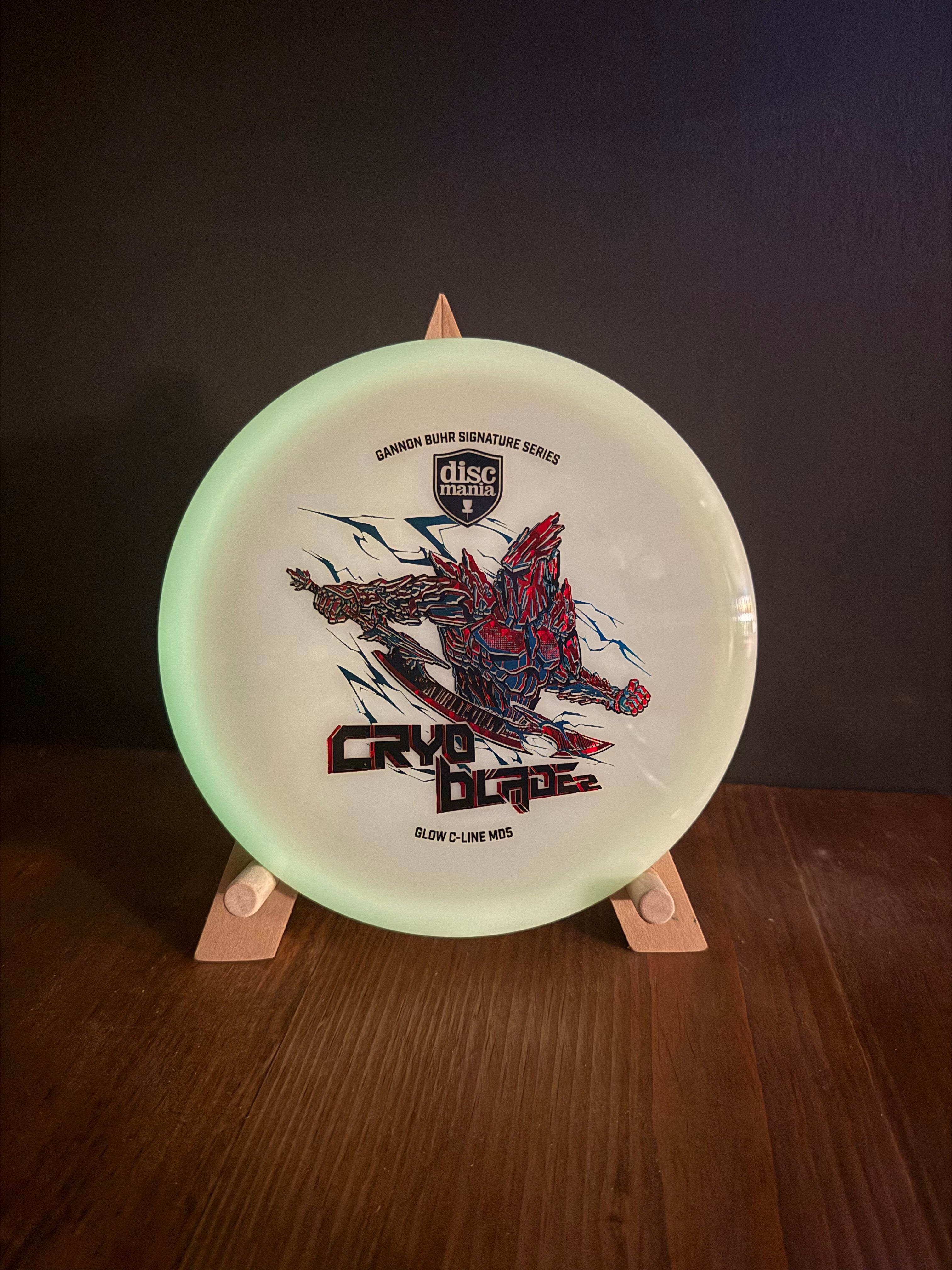 Gannon Buhr signature glow disc golf midrange in pearlescent C-Line plastic with Cryo Blade graphic”】【